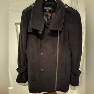 Women's Black Double-Breasted Coat by Andrew Marc